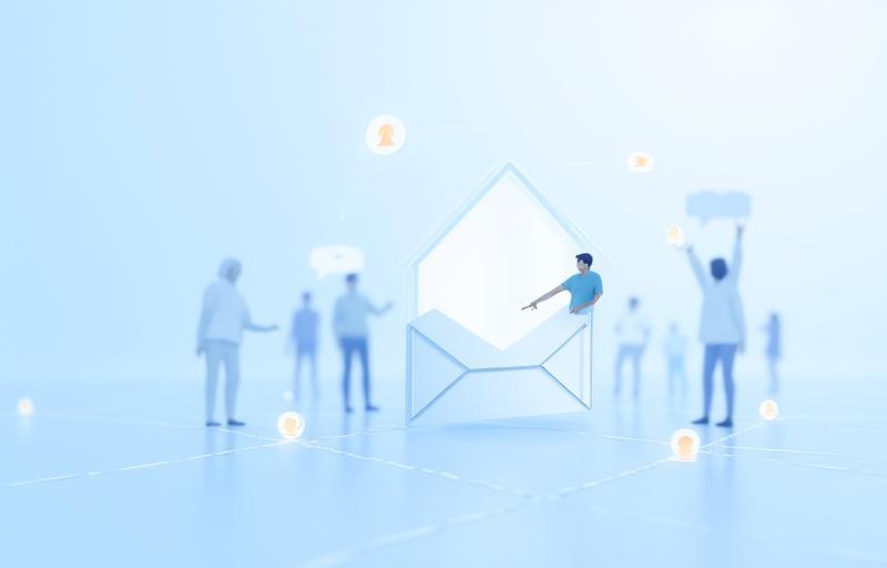 Graphic illustration of email subscription and community